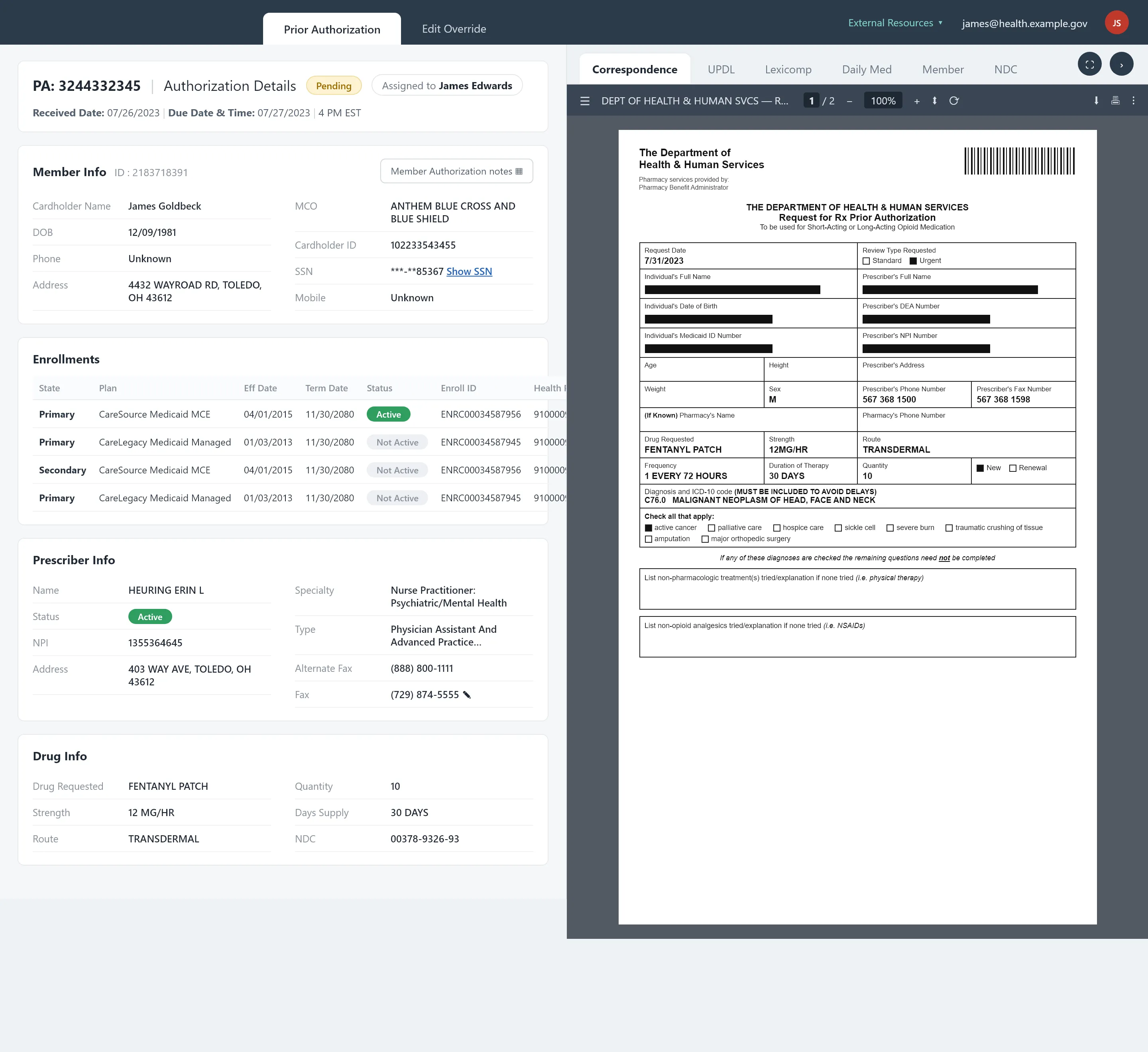 Medicaid Solutions — Review & status (illustrative reconstruction)